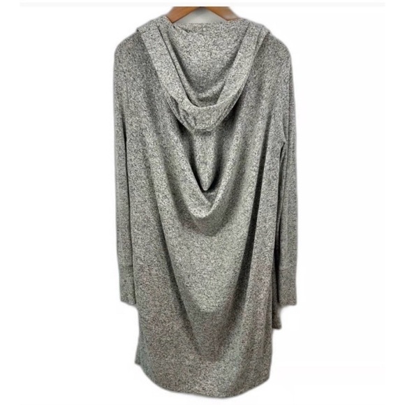 Athleta Gray Hooded Open-Front Longline Cardigan - Picture 3 of 6